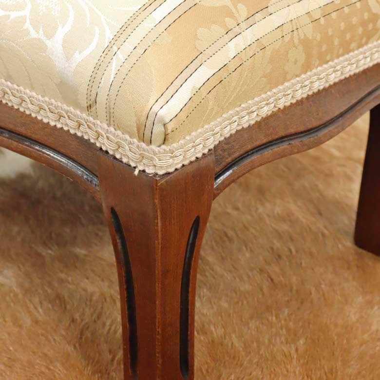 イタリア フットスツール 猫脚 ベージュ/ベニス 補助椅子 玄関用 完成品