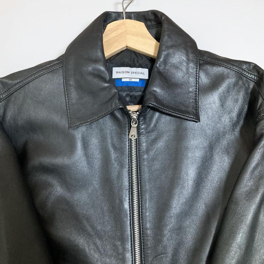 ！美品！　メゾンスペシャル　レザーブルゾン　ブラック　0 廃盤品