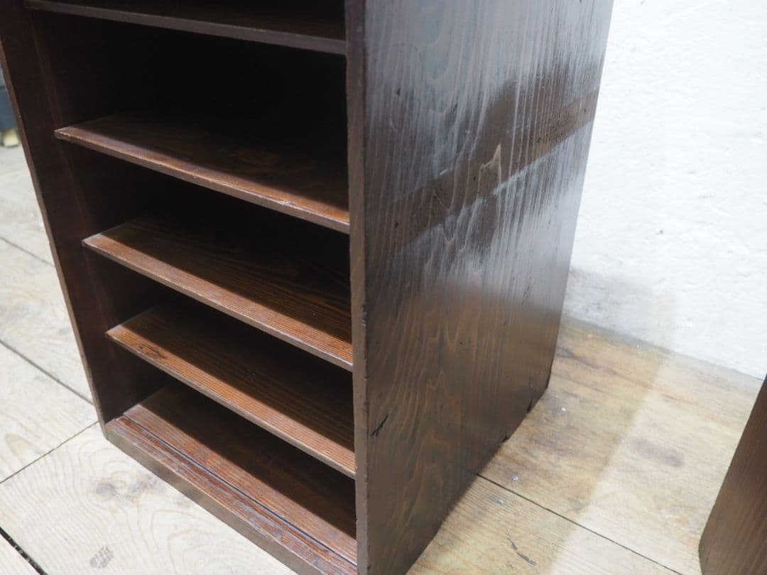 1216 2台セット　レトロな収納棚　飾り棚　本棚　ケース　古家具　アンティーク