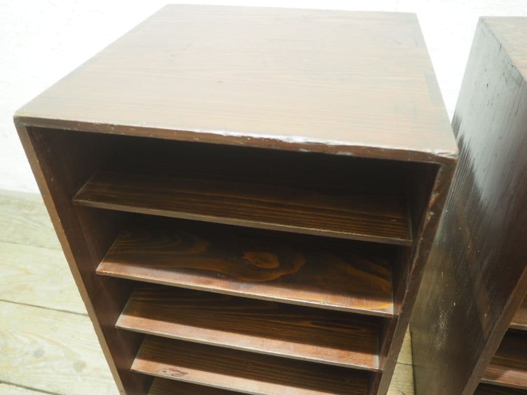 1216 2台セット　レトロな収納棚　飾り棚　本棚　ケース　古家具　アンティーク