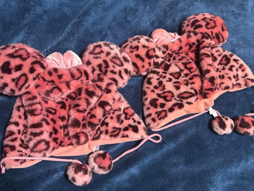 ミニーちゃん　ヒョウ柄　ファンキャップ　ピンク　2個セット