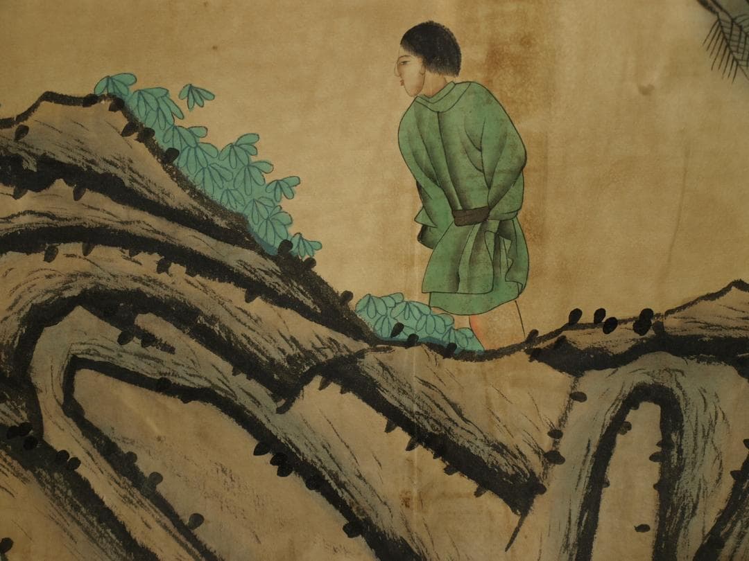 中国清時代の人物図　肉筆絵　激安骨董品 古美術 BD092A2-3