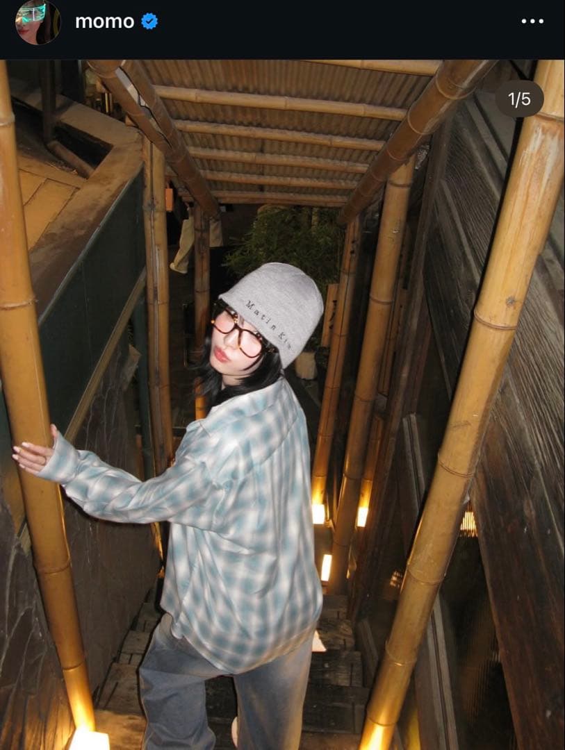 最終再値下げ！ Matin Kim ニット帽 グレー　twiceモモ着用