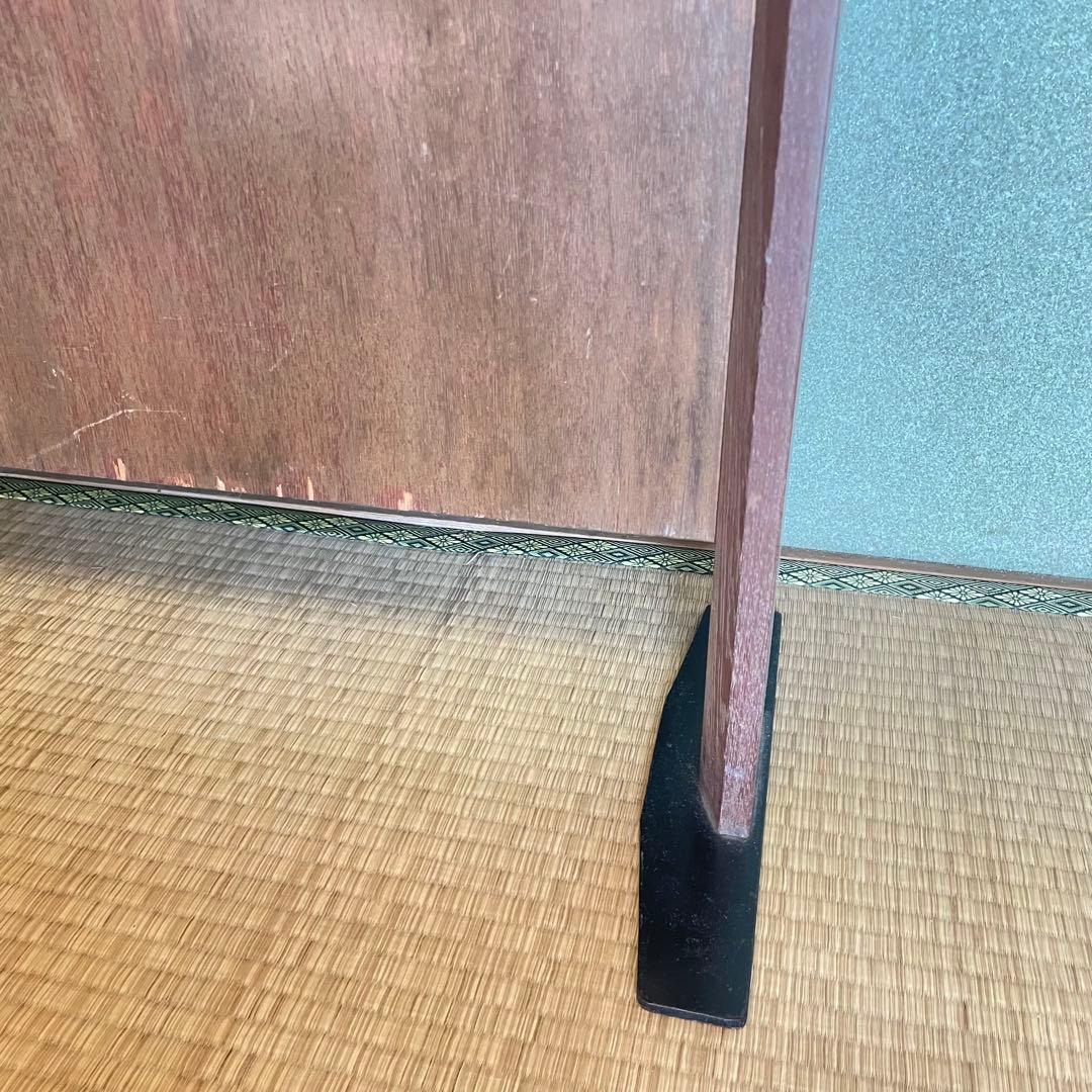 稀少　チェッカーガラス　木製フレームの間仕切り　ヴィンテージ　カフェ風インテリア