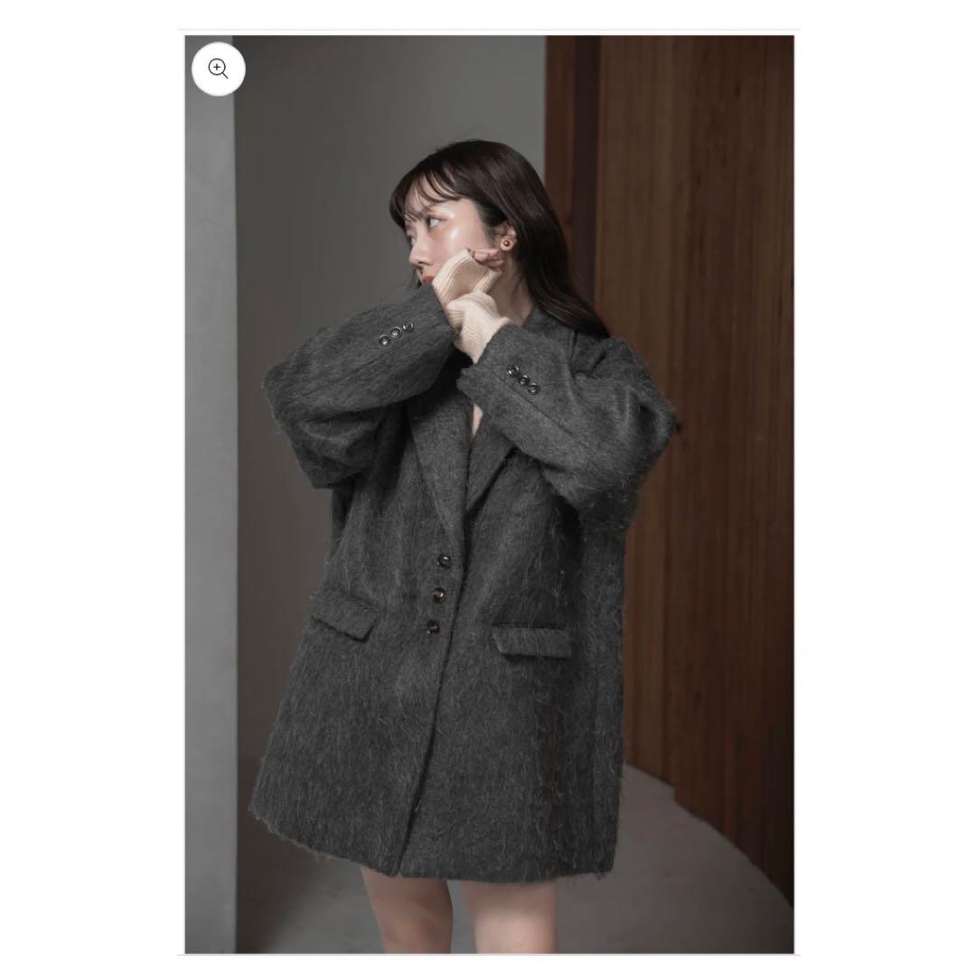 lawgy シャギーアクセントボタンジャケットコート