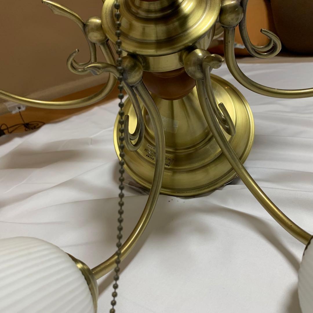 KOIZUM アンティーク　シャンデリア 6灯　フラワー　シェード