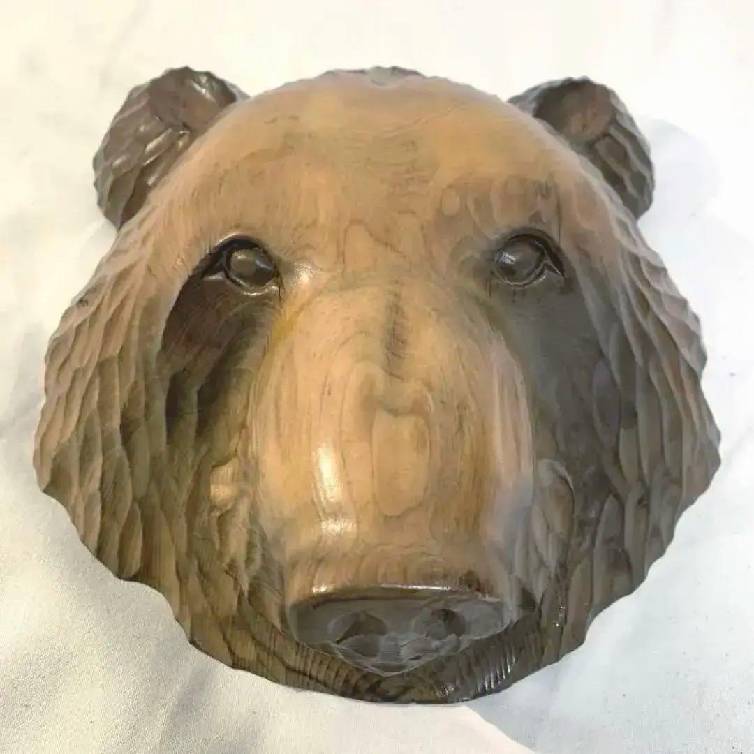 木彫り 熊 縦横約27cm 補修跡あり