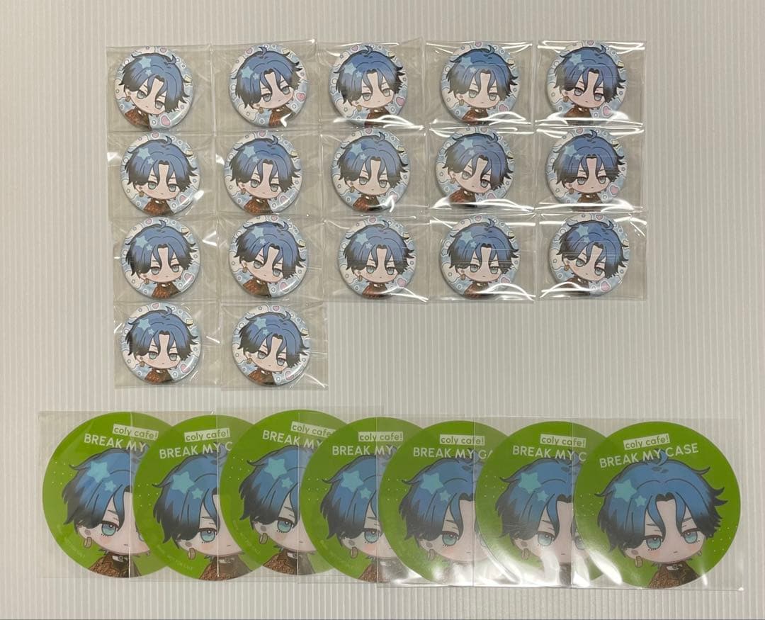 ブレイクマイケース 新名有 コリーカフェ 缶バッジ17点 コースター