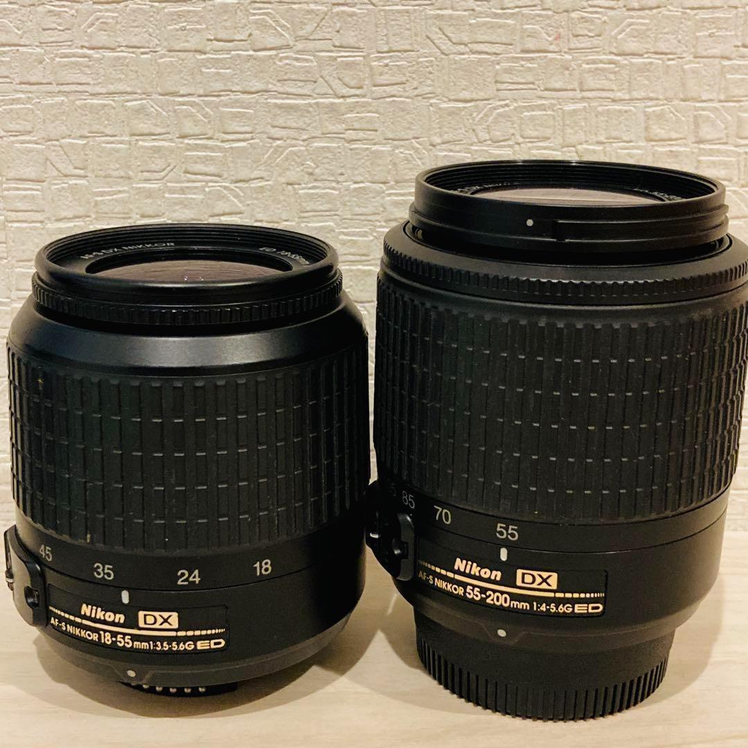 0802 ニコン AF-S Nikkor 18-55 55-200mm セット