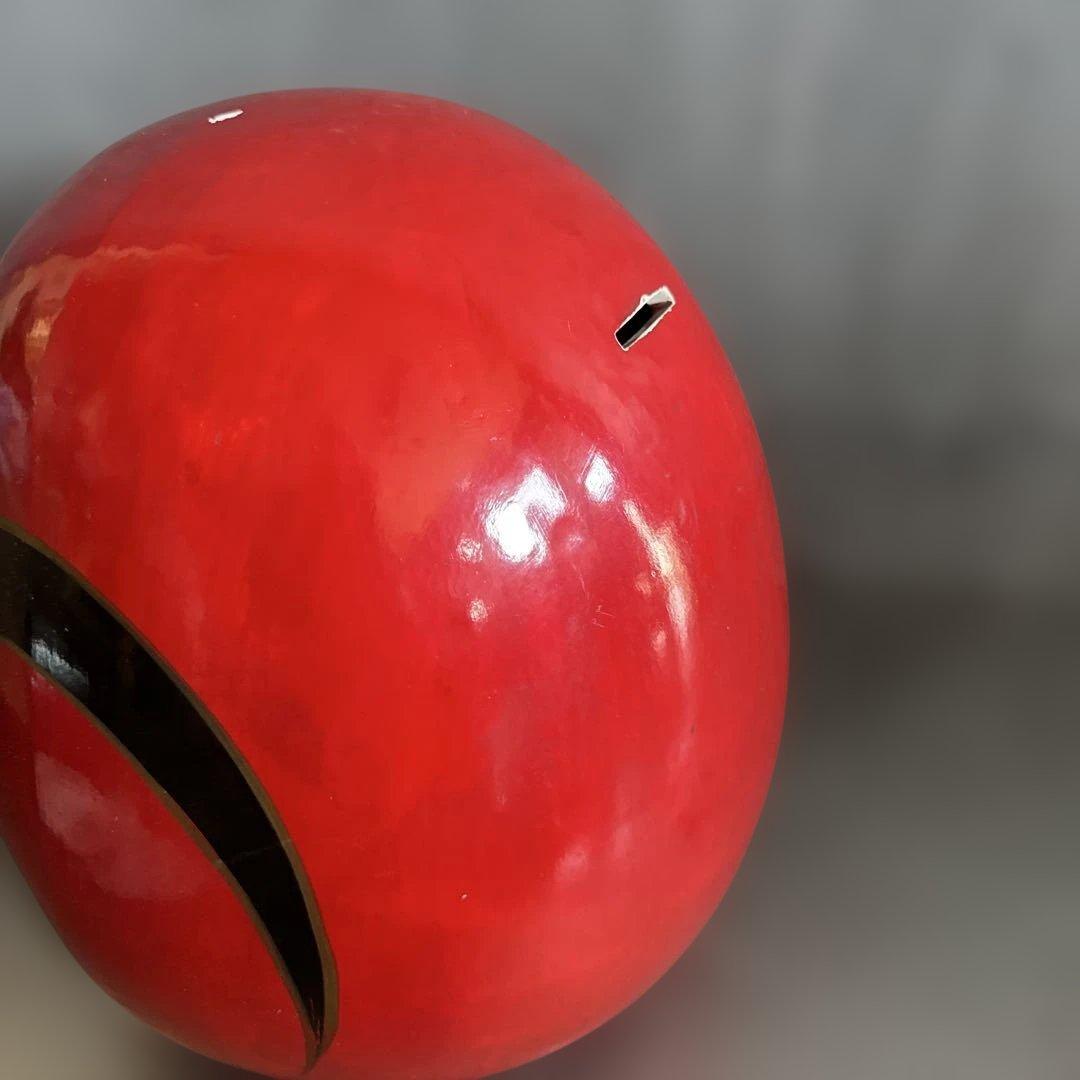 ヴィンテージ希少品‼️陶器ダルマ貯金箱　赤色の達磨 置物