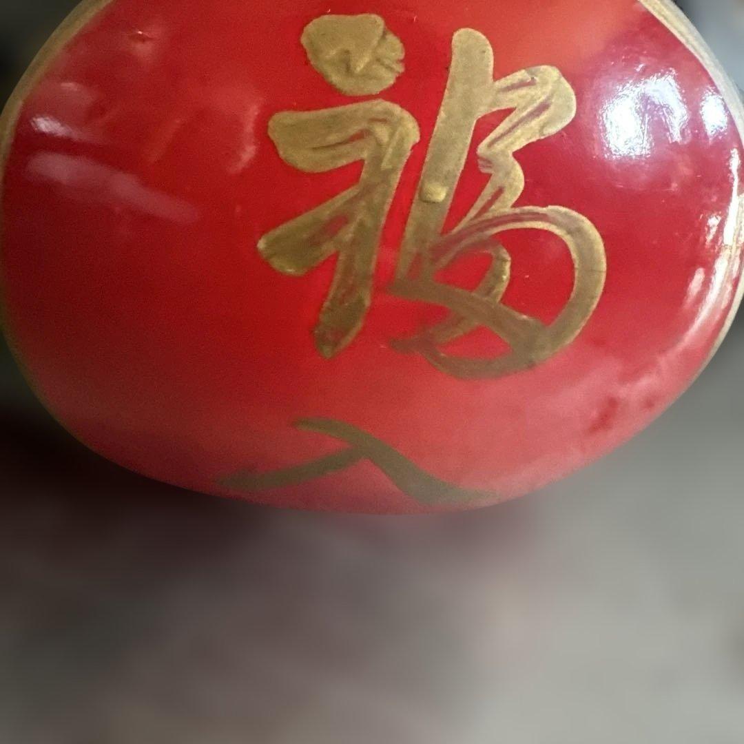 ヴィンテージ希少品‼️陶器ダルマ貯金箱　赤色の達磨 置物