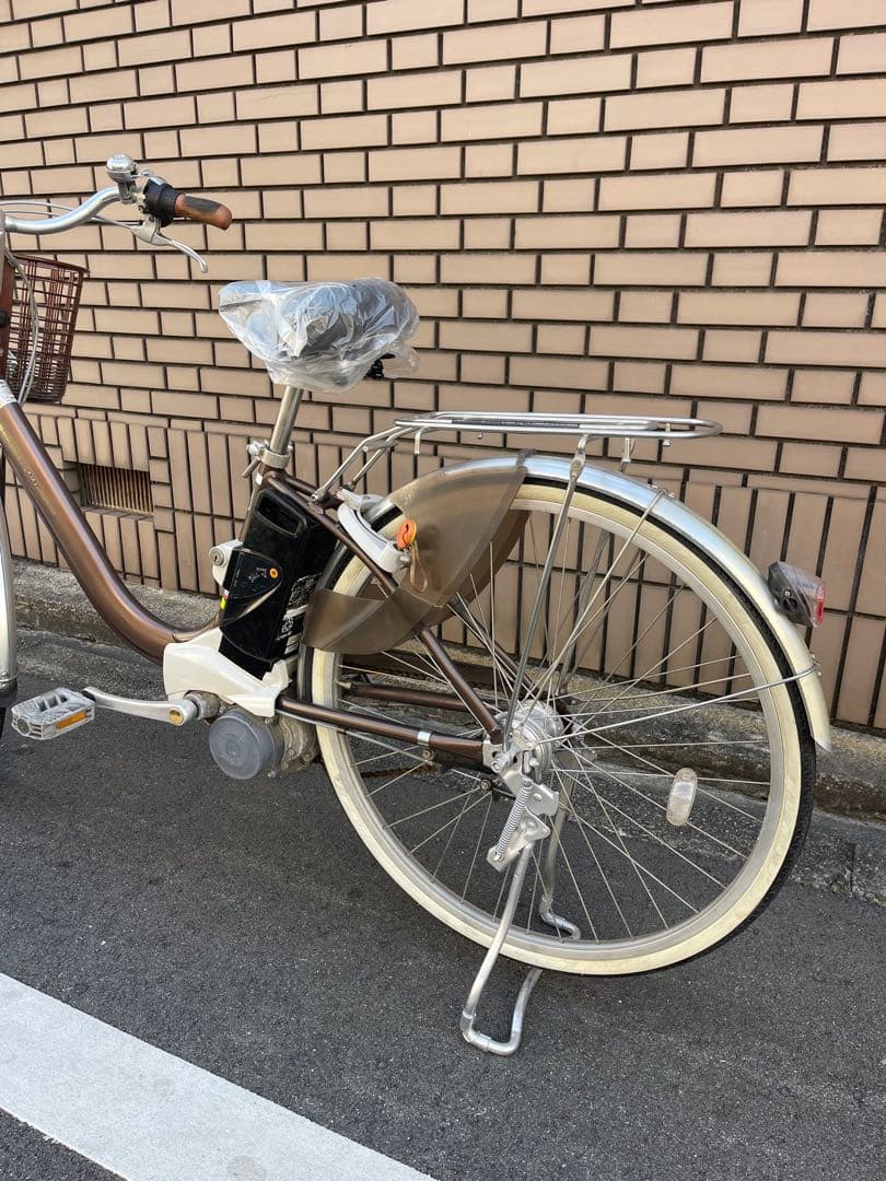 電動アシスト自転車 ブラウン 26インチ 前カゴ付き