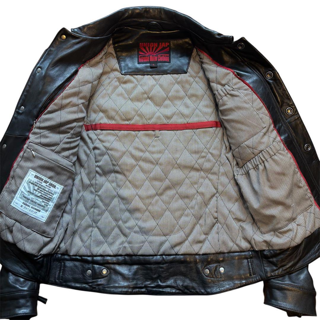 限定価格✨UNIONJAP ラムレザージャケット L 黒ライダース キルティング