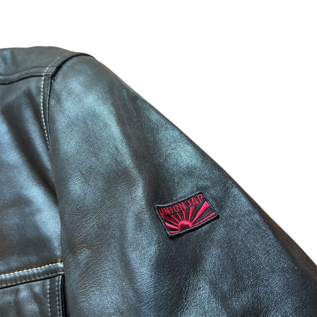 限定価格✨UNIONJAP ラムレザージャケット L 黒ライダース キルティング