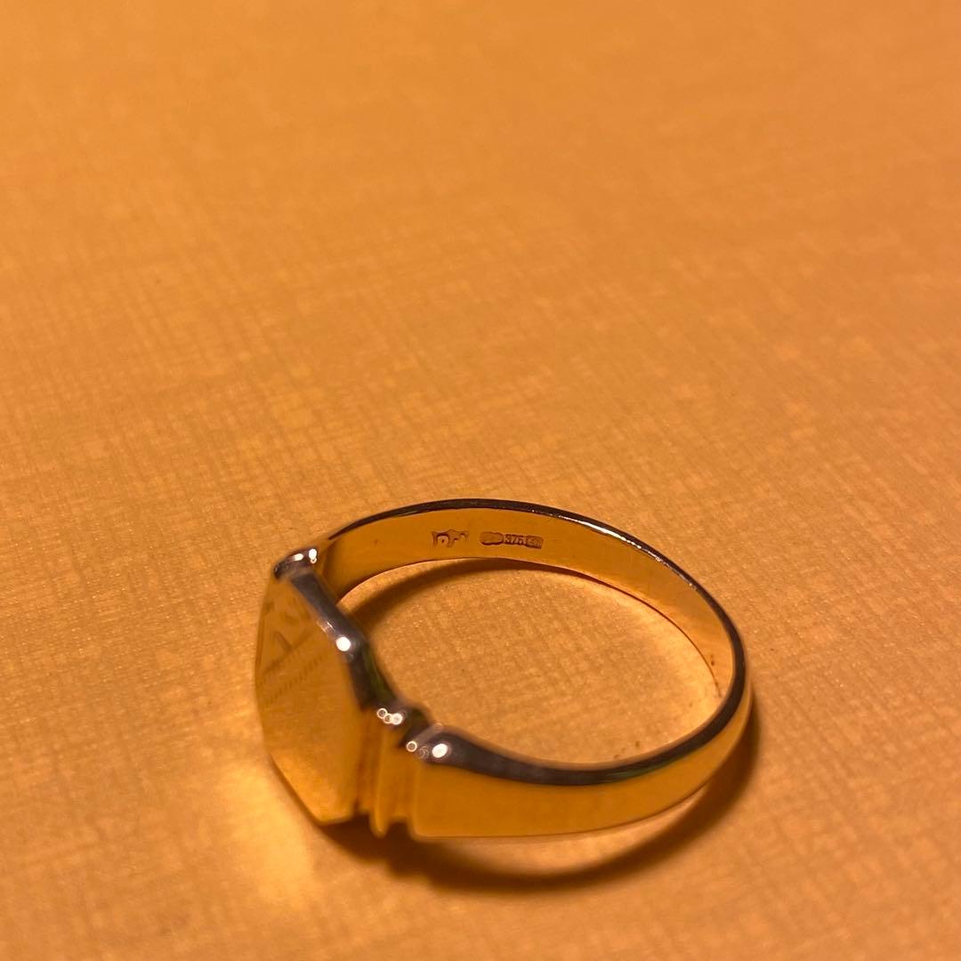 【英国製】9金 シグネットリング 11号