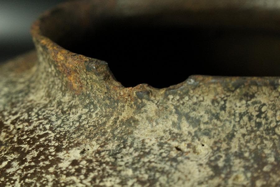 茶道具 阿弥陀堂釜 大西浄長 書札付 古美術(K-YC511)