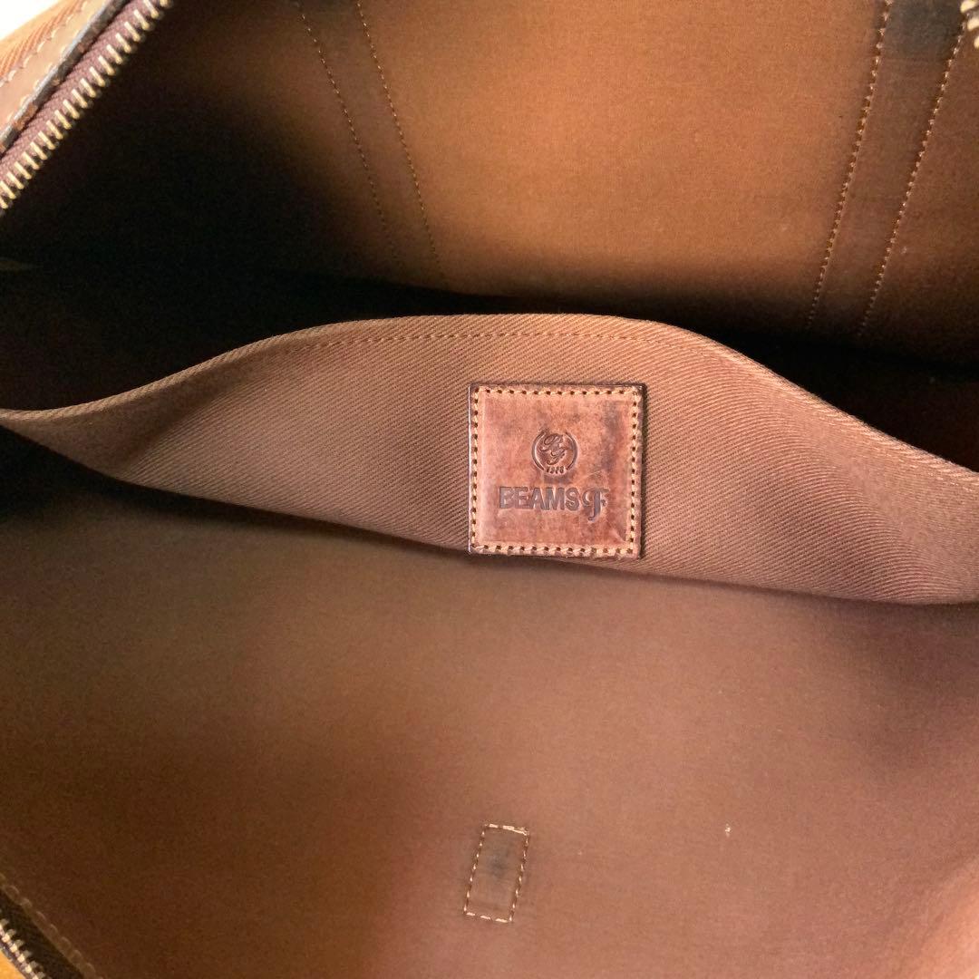 BEAMS FビームスFオリジナル ブリーフケース ブラウン キャンバス×レザー