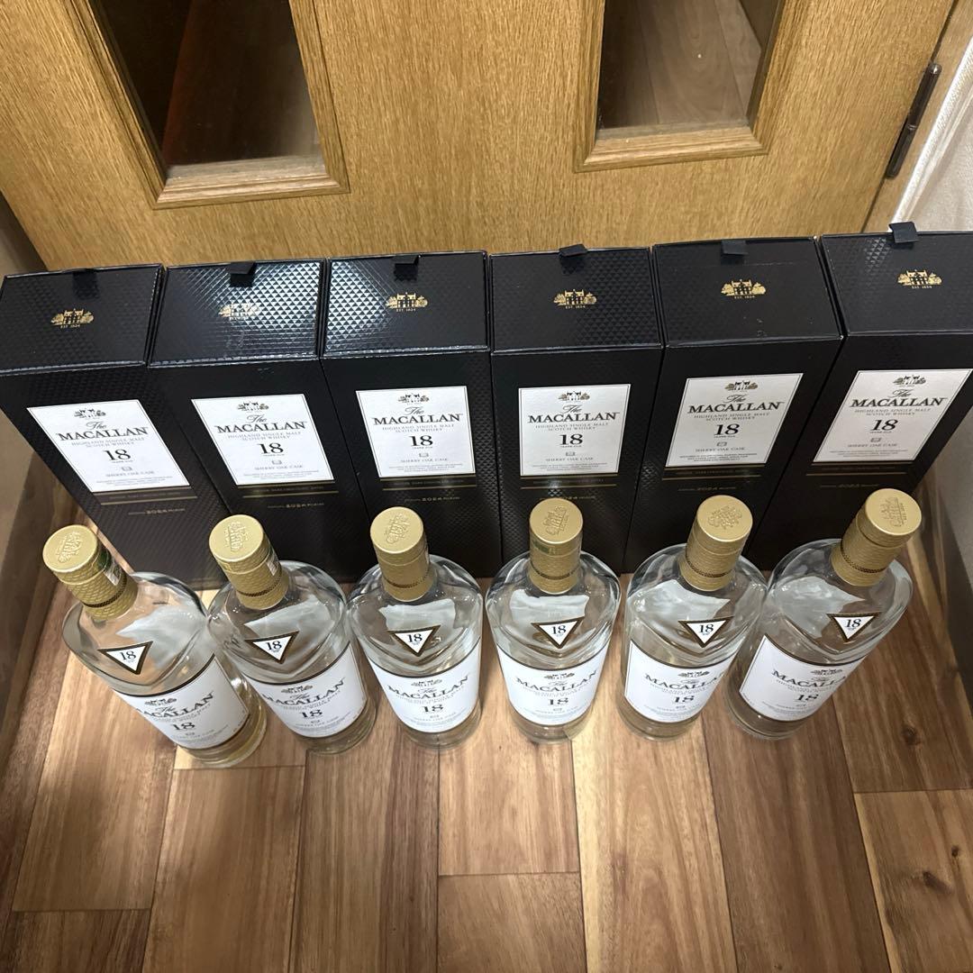 MACALLAN マッカラン 18年 700ml 空瓶 6本 空箱6個A2