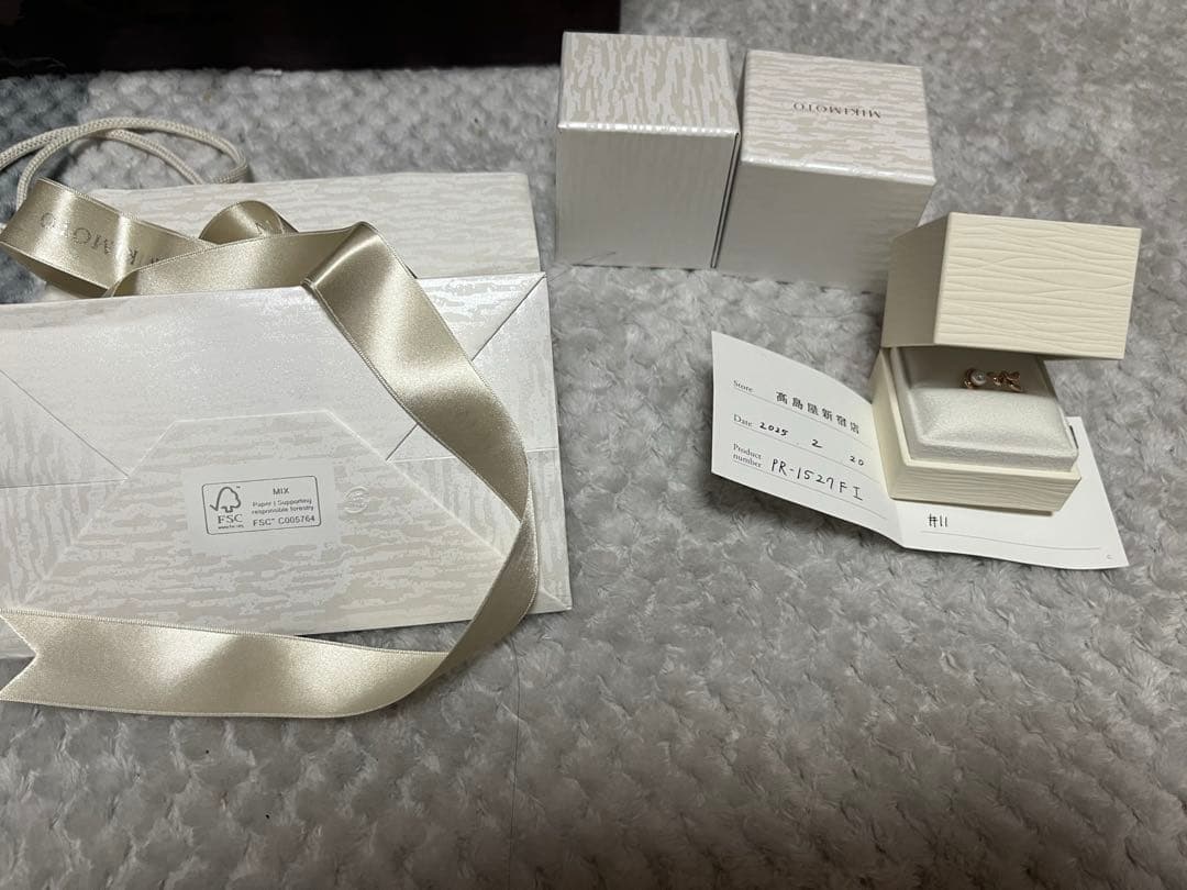 ミキモト ローズゴールド パール付きリング