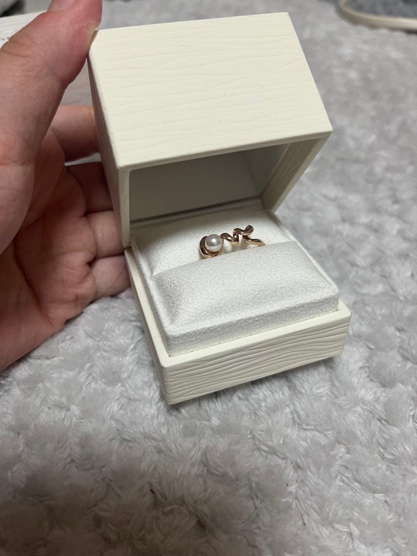 ミキモト ローズゴールド パール付きリング