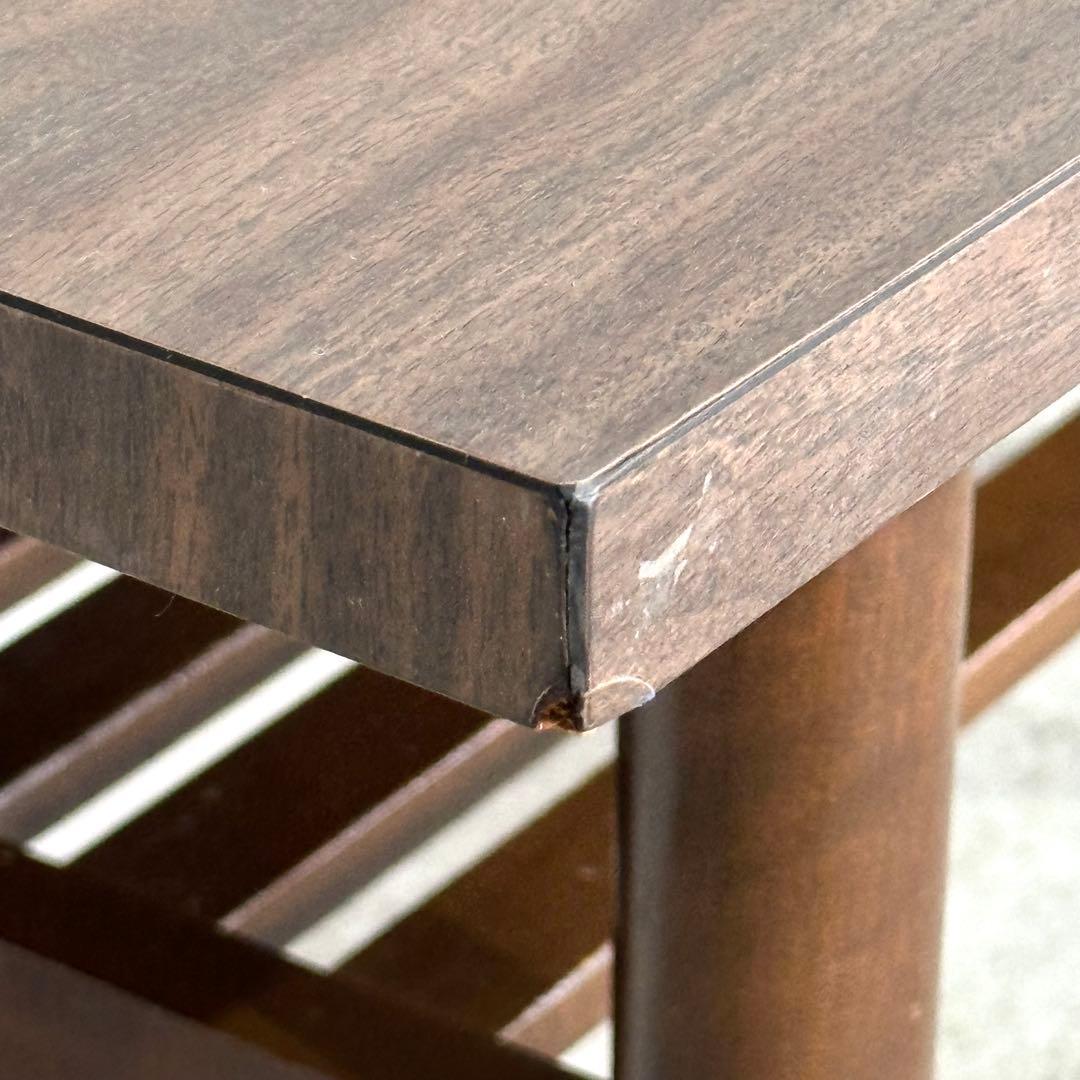 ✦80s✦ ミッドセンチュリー 昭和レトロ ローテーブル 棚付 応接 木製