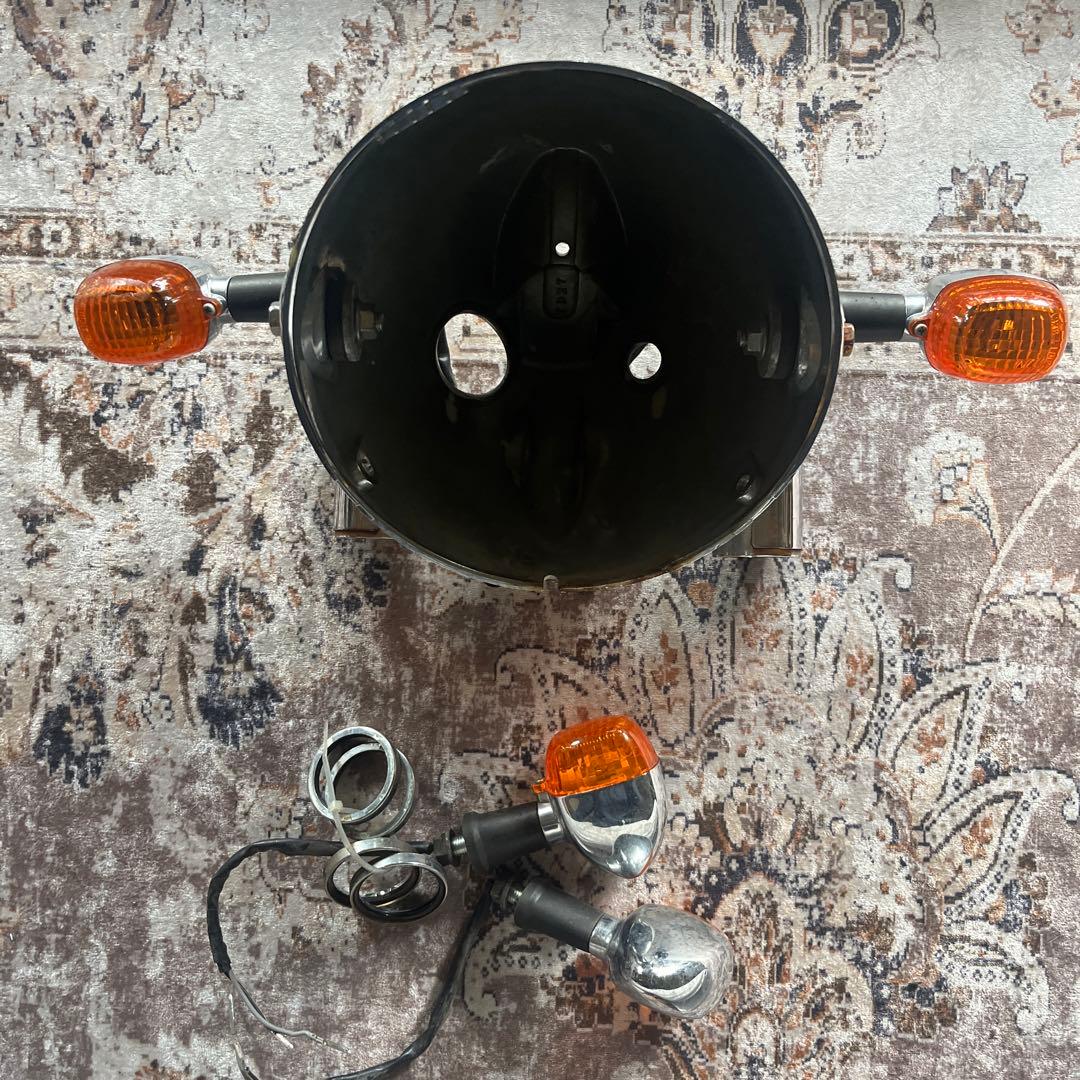 kawasaki w650 純正　ヘッドライト　ステー　ウインカーセット