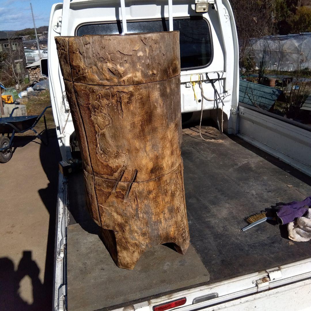 天然木製(桐材)円筒形採集道具 桐 丸洞 みつばち捕獲兼用飼育箱