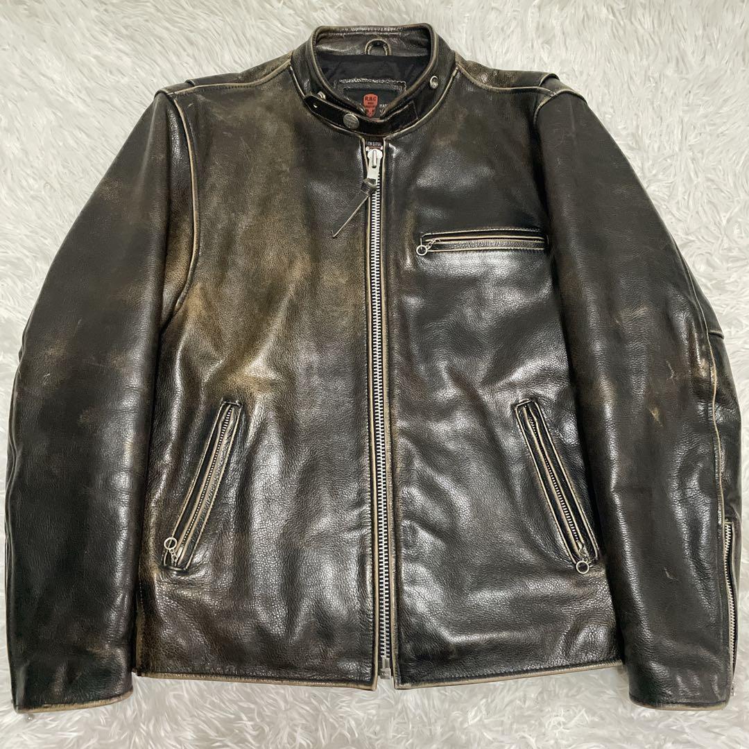 RBC レザージャケット　シングルライダース　本革　M メンズ　ヴィンテージ