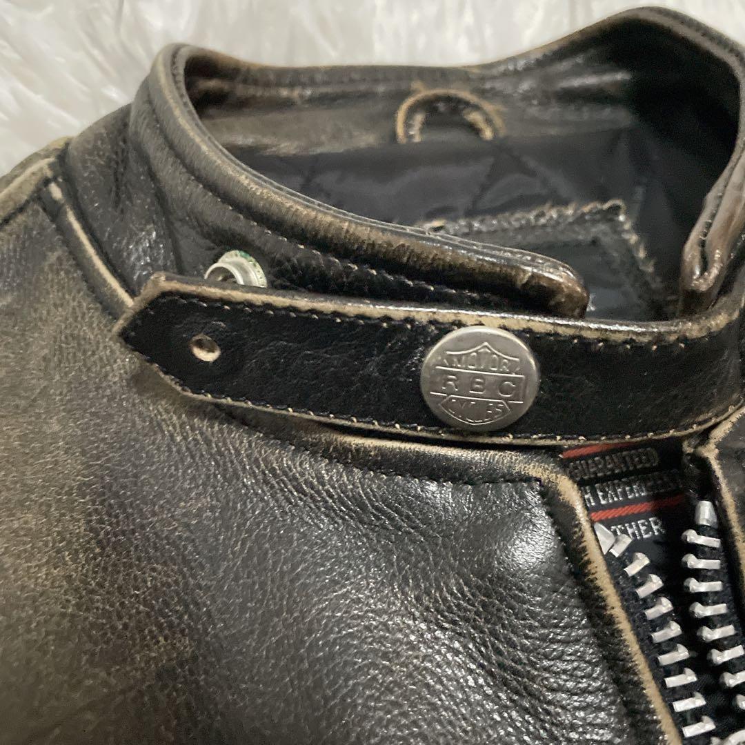 RBC レザージャケット　シングルライダース　本革　M メンズ　ヴィンテージ