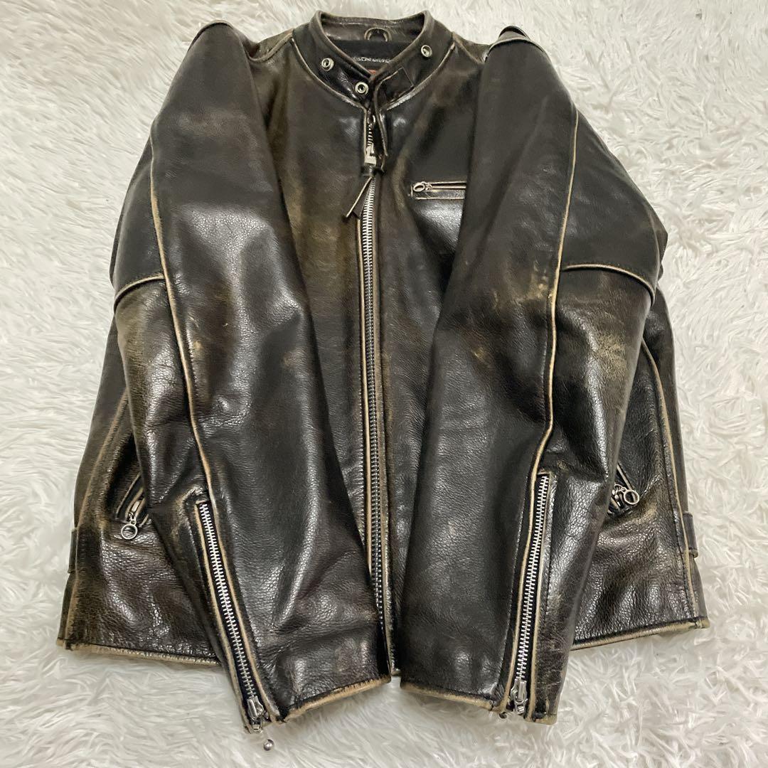 RBC レザージャケット　シングルライダース　本革　M メンズ　ヴィンテージ