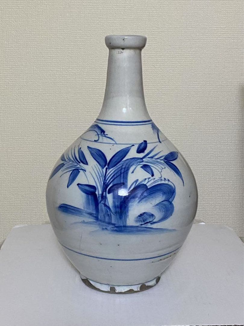 李朝 染付 花瓶 花器 骨董