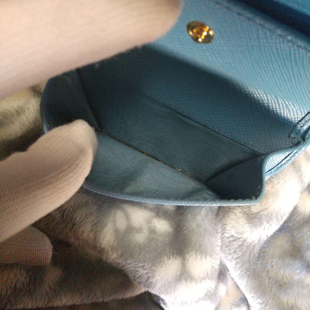 PRADA サフィアーノ 二つ折り財布ブルー系