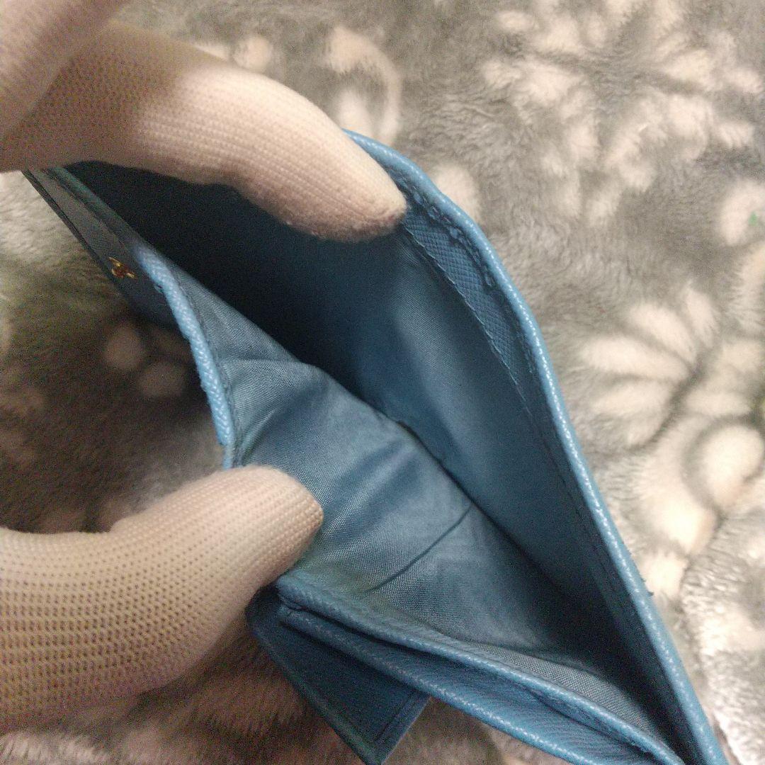 PRADA サフィアーノ 二つ折り財布ブルー系