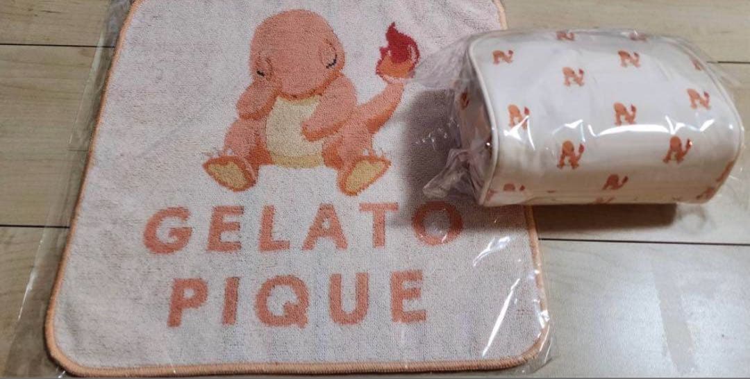 【ジェラート ピケxポケモンスリープ】総柄ポーチ+タオル　ヒトカゲ
