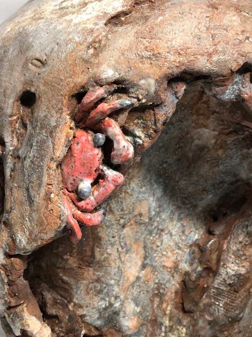 天神蟹　蟹細工　壺