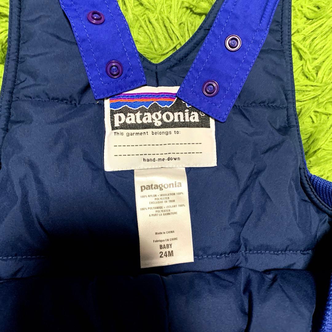 美品 patagonia キッズ　ベビー　スノーウエア ブルー　24M 100㎝