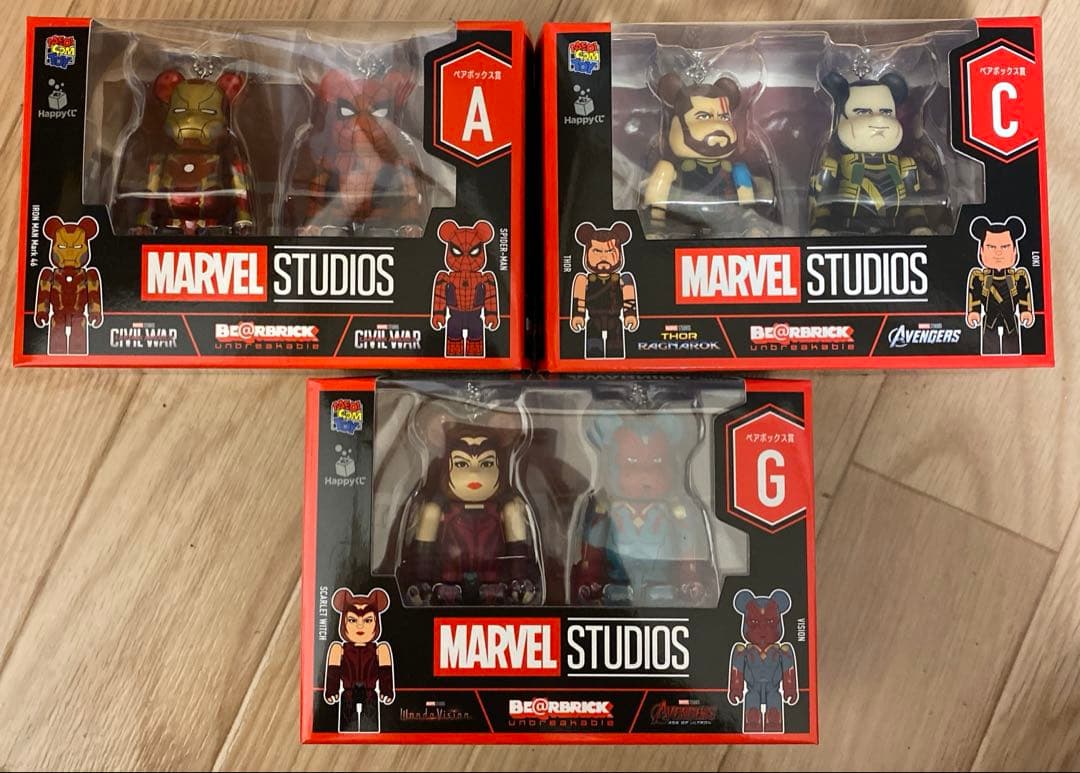 や*ま様 happyくじ マーベル ベアブリック A賞　C賞　G賞