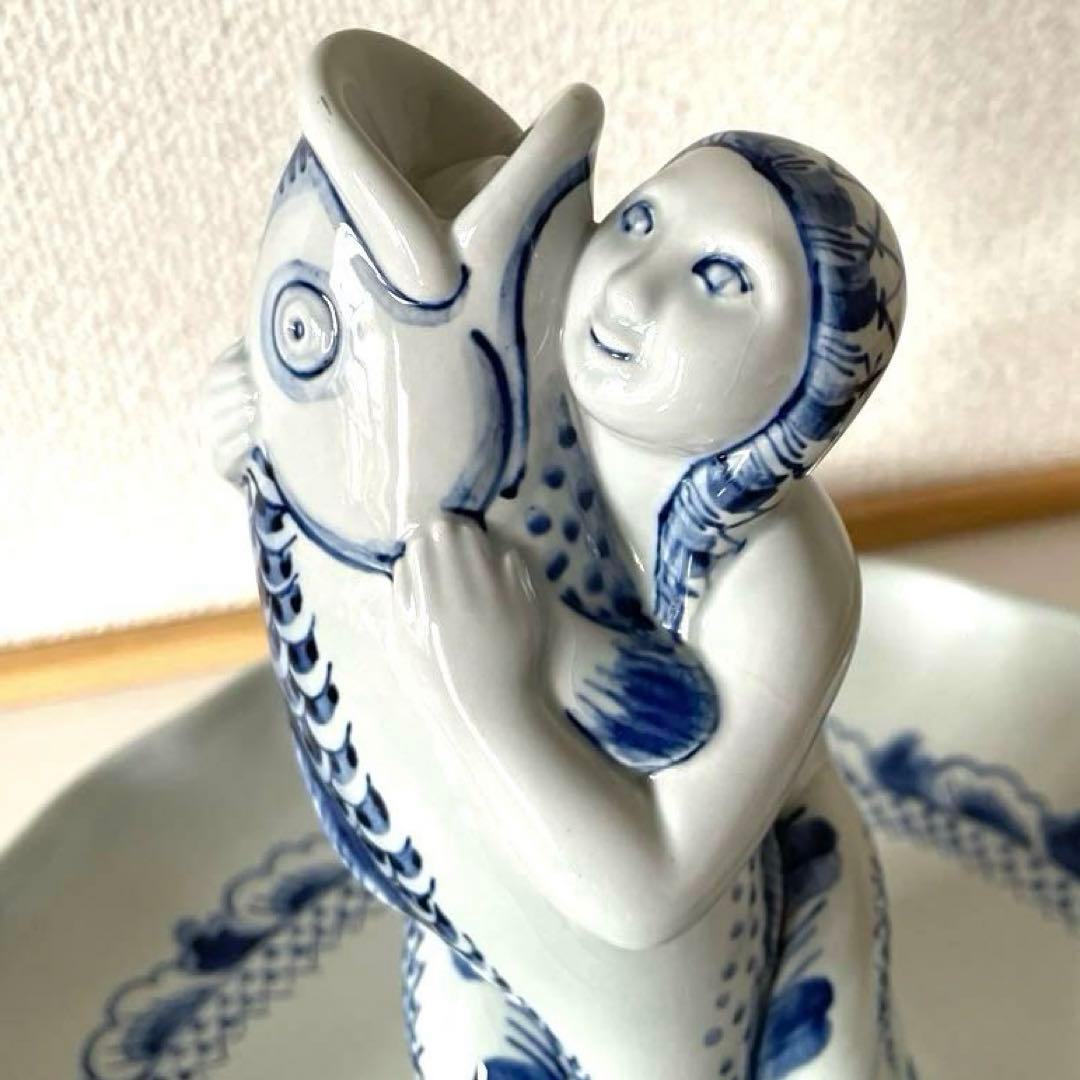 ＊Mermaid and Big fish＊ALUMINIA窯・美術品・