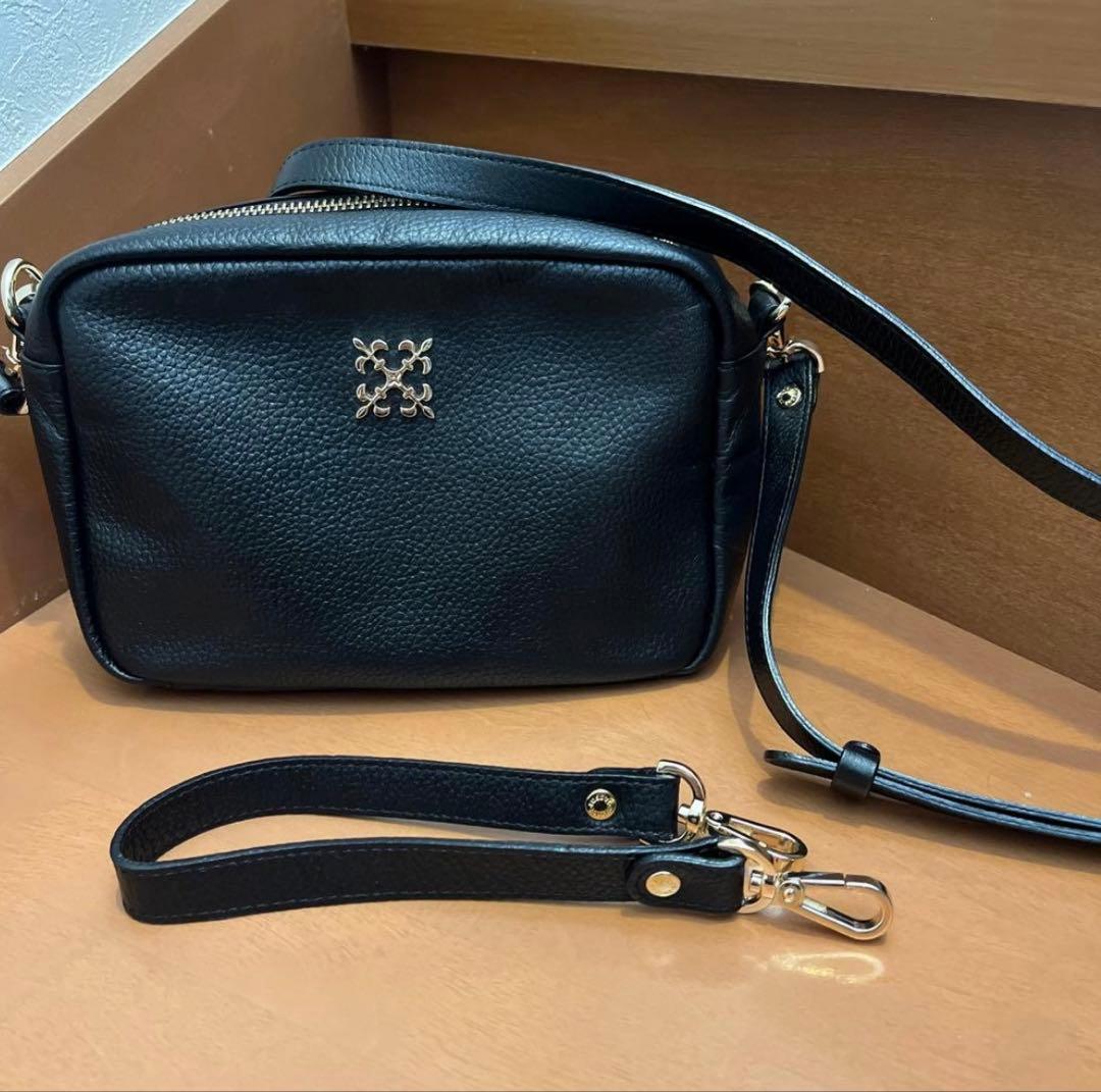 ラシットモノグラムプレートレザー2wayショルダー手提げトートバッグ