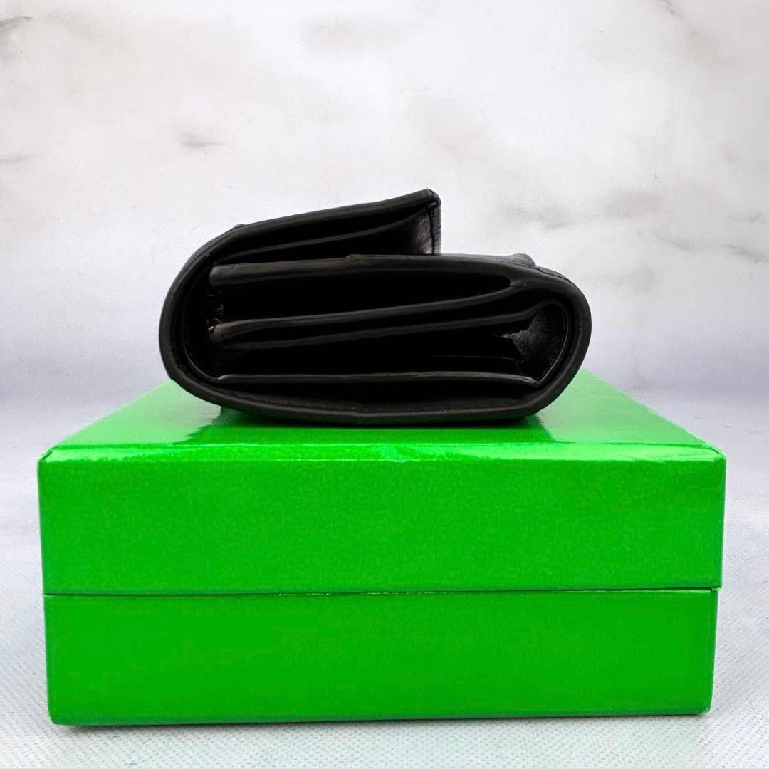 【極美品✨】BOTTEGA VENETA ブラック 3つ折り 財布 カセット