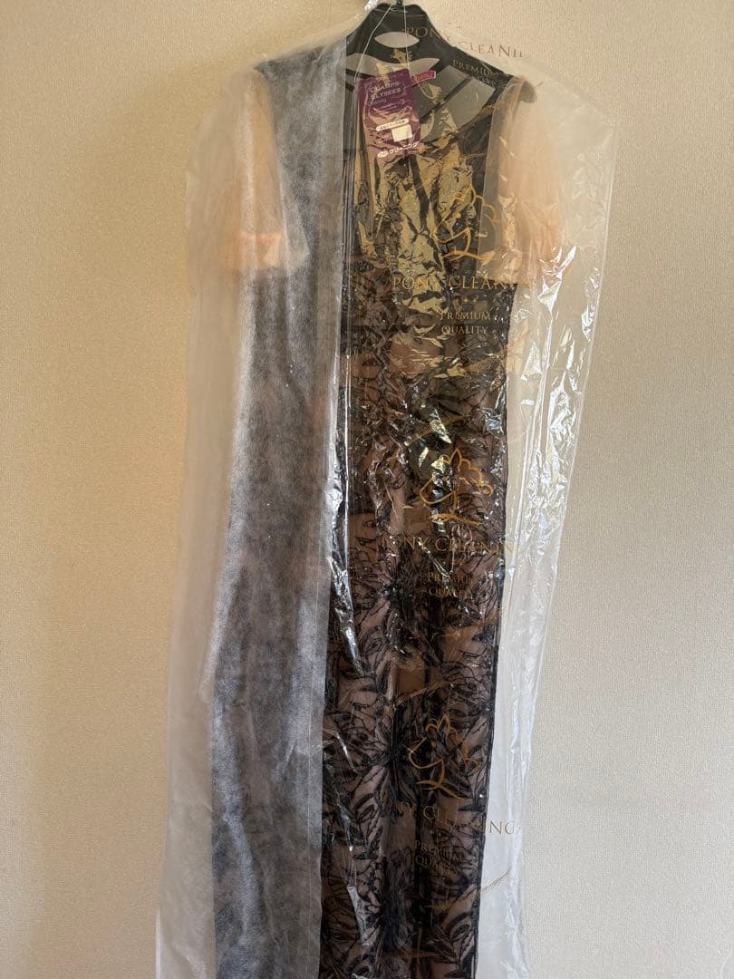 【LEJA】アシンメトリーシアーフラワードレスワンピース 結婚式 ドレス　S