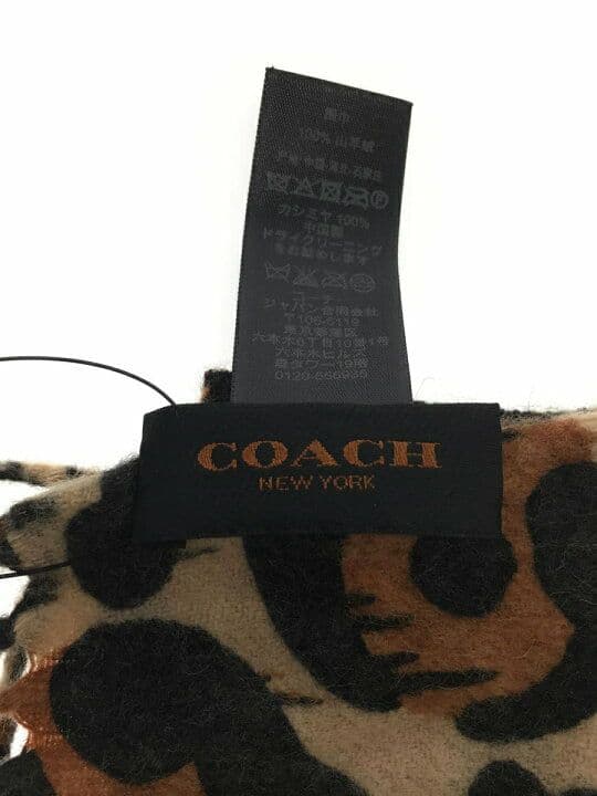 【未使用】COACHのヒョウ柄カシミアマフラー