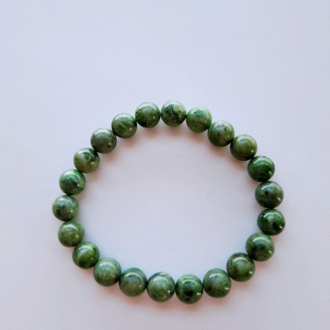 日本石 北海道 日高翡翠 深緑 8.7㎜ 国産ひすい