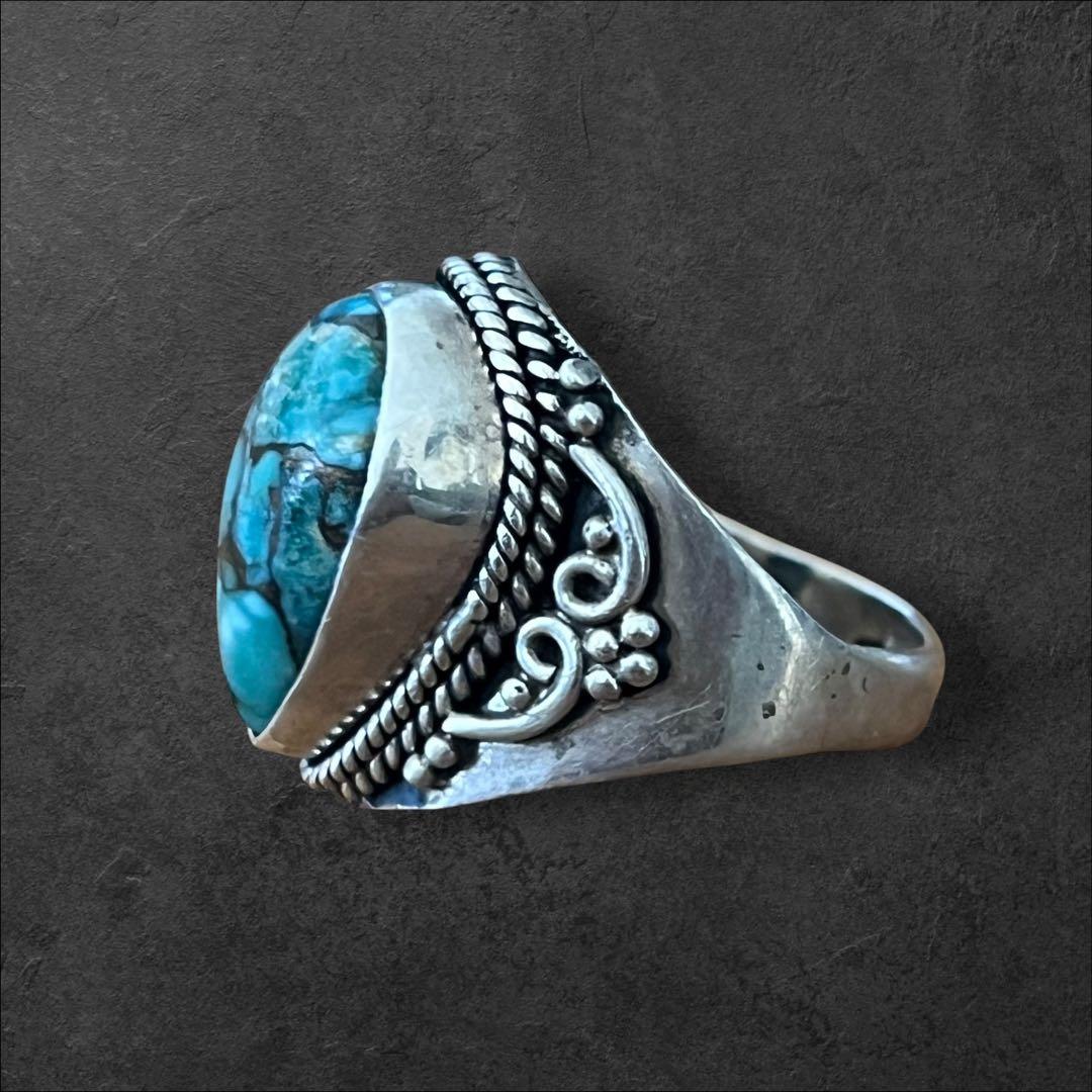 ビンテージ リング ターコイズ シルバー 925 14号