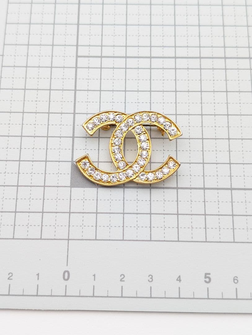 CHANEL　シャネル　ブローチ　ゴールド　ラインストーン　ココマーク