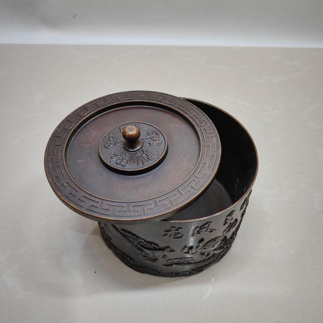 銅製 龍鳳呈祥茶壺 茶道具 香道具 装飾品 工芸品 置物