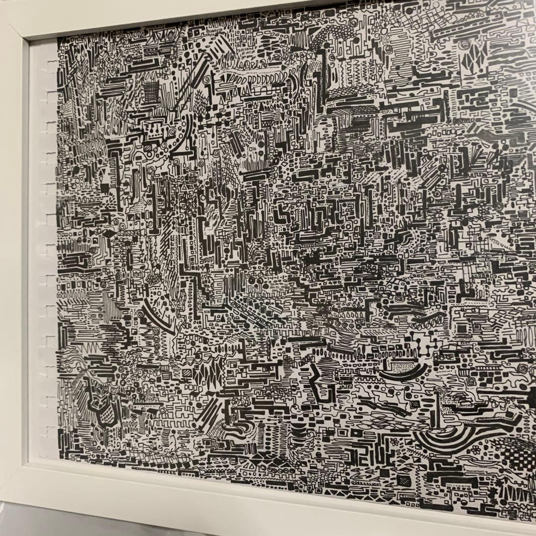 手描き、模様画、モノクローム