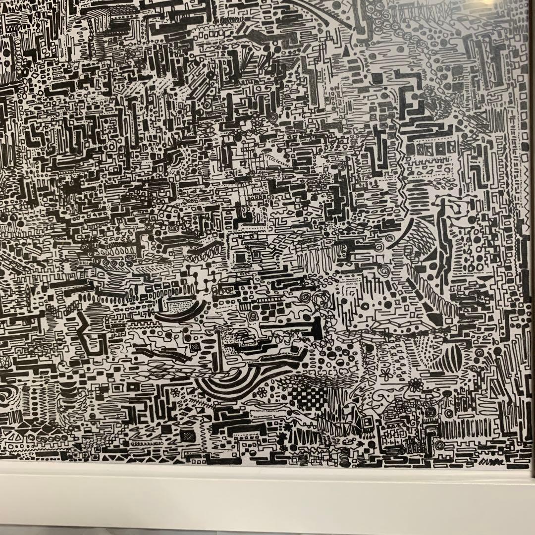 手描き、模様画、モノクローム