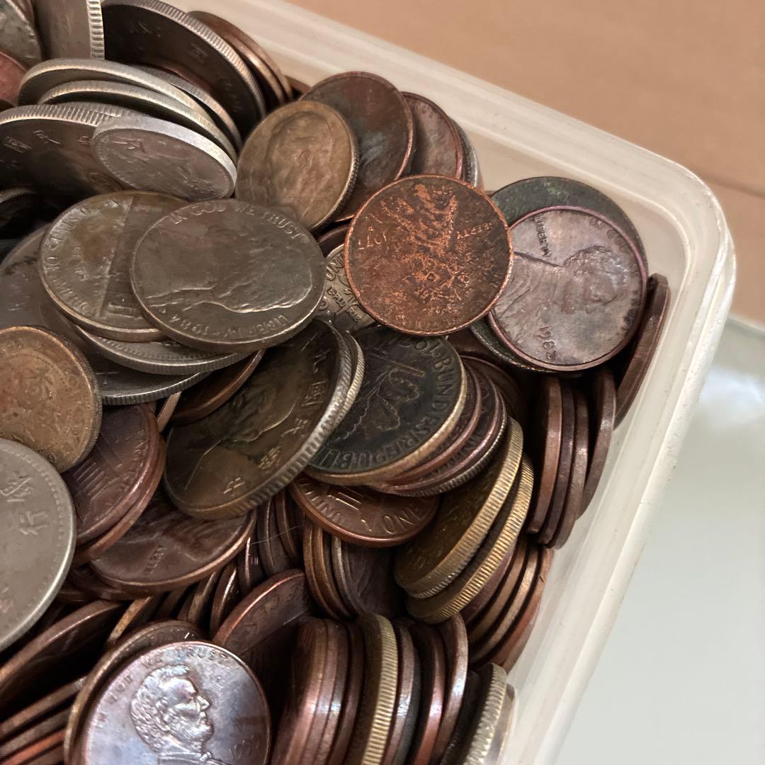 再度 大幅にお値下げしました！ 旧貨幣　外国　まとめ売り約3.5kg