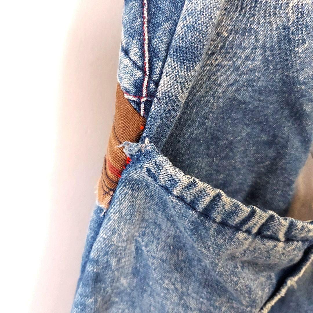 エルロデオ ELRODEO パッチワーク デニムダンガリー サルエルパンツ 青